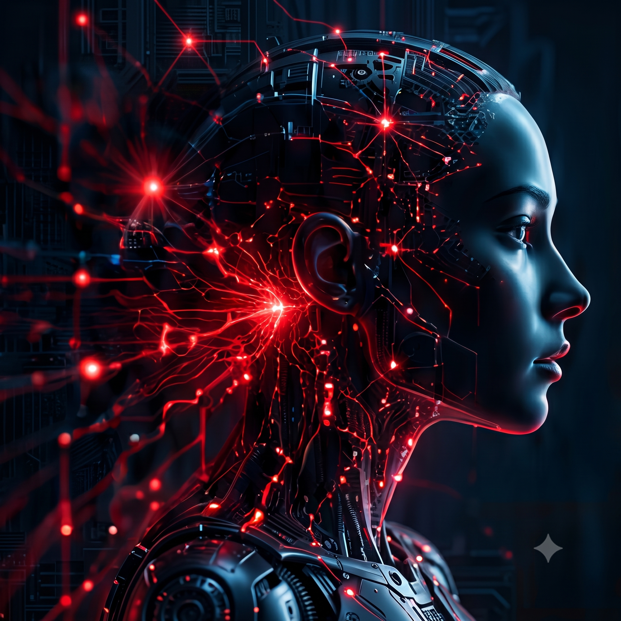 AI technology digital face illustration
